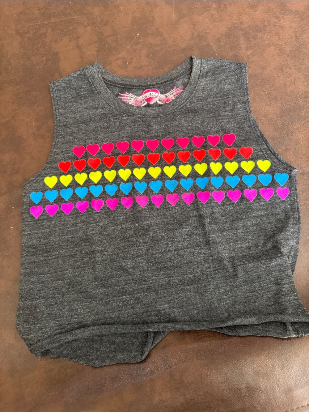 So Nikki rainbow heart tank
